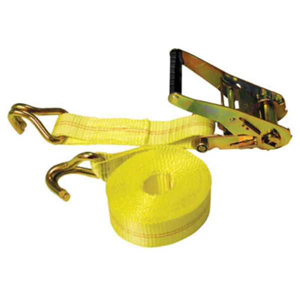 BIN DISPLAY 16FT X 2IN PADDED RATCHET JHOOK 3333 LBS. WLL (10000 LBS. BREA