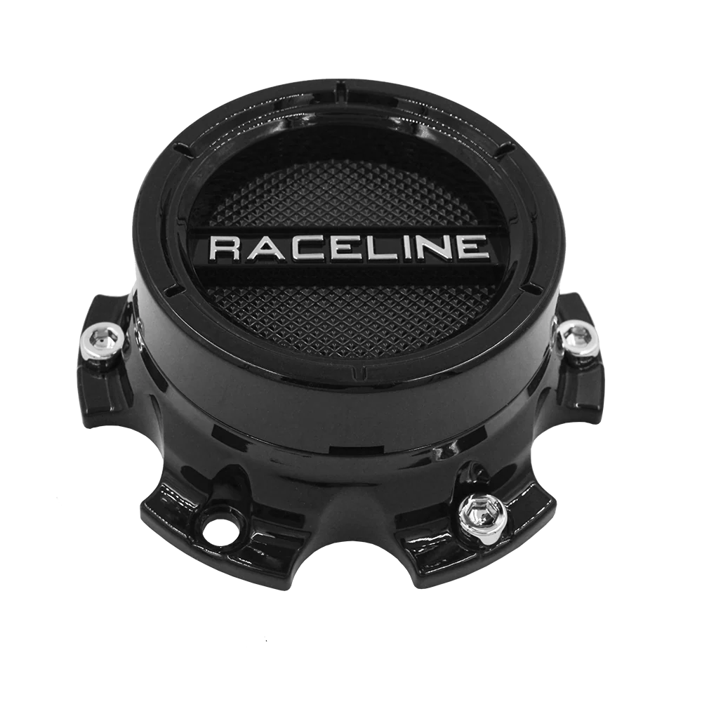 RACELINE 938 939 GLOSS BLACK CAP FITS 6 LUG(CS-M8-1X10-SS)