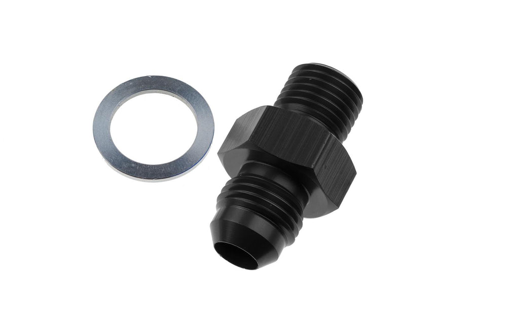 08 MALE AN/JIC FLARE TO 1/4NPSM TRANSMISSION FITTING BLACK2PCS