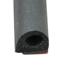 TRAILER WEATHERSTRIPPING NON RIBBED D SEAL W/TAPEBLACK