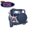 This tire cover from Rugged Ridge fits 33 inch spare tires. Black Diamond.