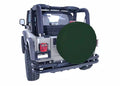 This black diamond tire cover from Rugged Ridge fits 27-29 inch spare tires.