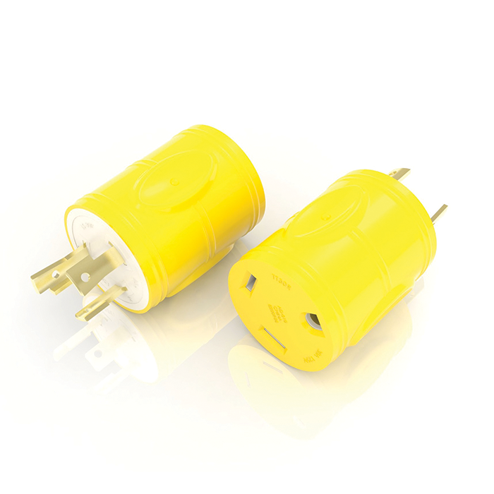 RV ADAPTER 30A RV CONN TT30R (F) 30A PLUG L530P (M) YELLOW