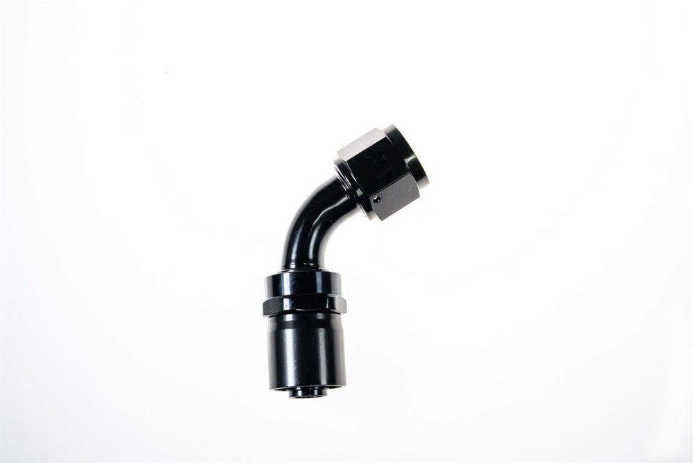 08 AN 60 DEGREE CRIMP STYLE HOSE END W/ BLACK COLLAR BLACK