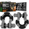 Rhino USA 3/4In D-Ring Shackle Set (2-Pack)(Gray)