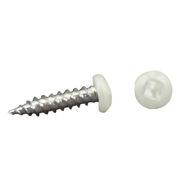 PAN HEAD SQUARE RECESS SCREW 8 X 11/2 WHITE (500/CTN)