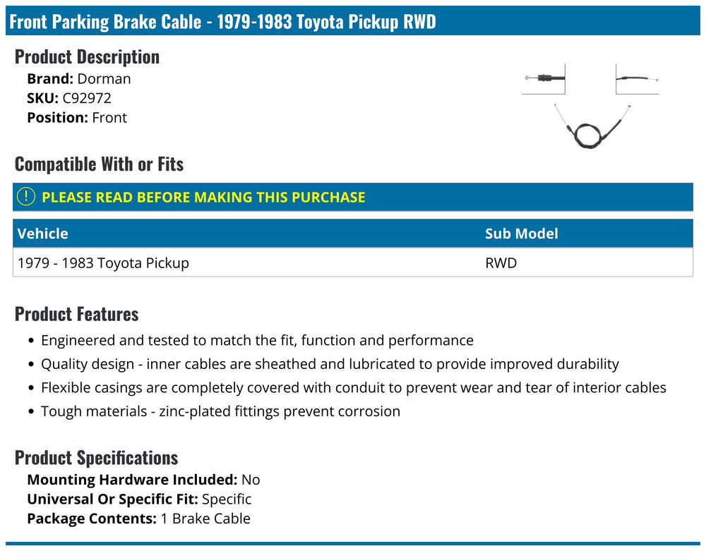 BRAKE CABLE