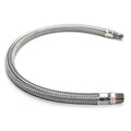 20IN S.S. BRAIDED LEADER HOSE W/CHECK VALVE (1/8INM TO 1/4INM NPT SWIVEL)