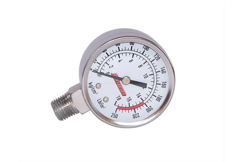 ~(0.5 lbs. 4X4X4)~ 250 PSI Stainless Steel Tank Mount Air Pressure Gauge - 1/4 NPT (M)
