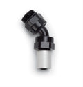 HOSE END CRIMP ON 8 SAE PORT MALE TO 8 HOSE 45 DEG BLACK ANODIZED