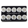 NRG Fender Washer Kit w/Rivets For Plastic (Silver) - Set of 10