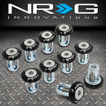 NRG Fender Washer Kit w/Rivets For Plastic (Black) - Set of 10
