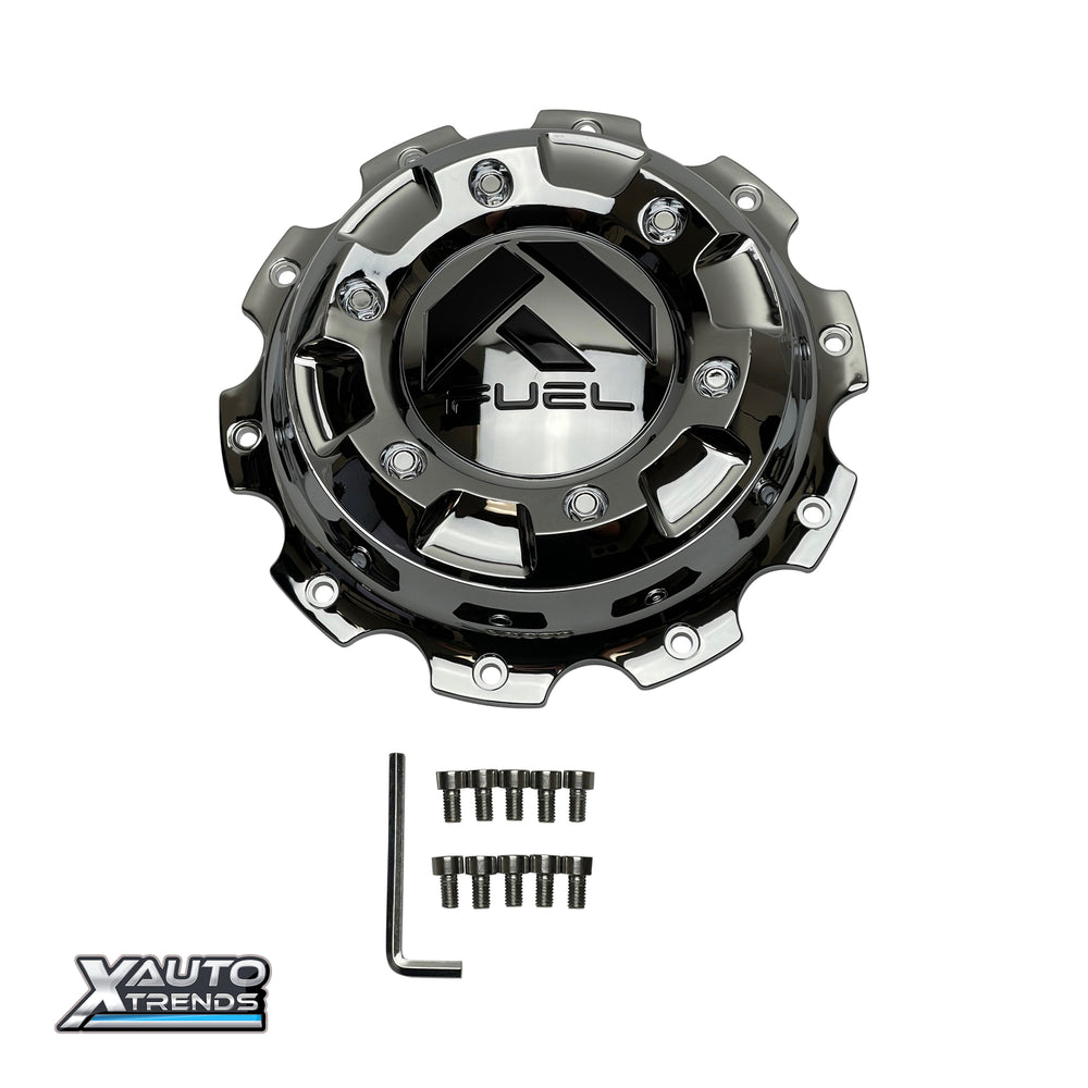FUEL DUALLY 10X225 FRONT CAP-CHROME