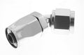12 45 DEG FEMALE ALUMINUM HOSE END NONSWIVEL CLEAR