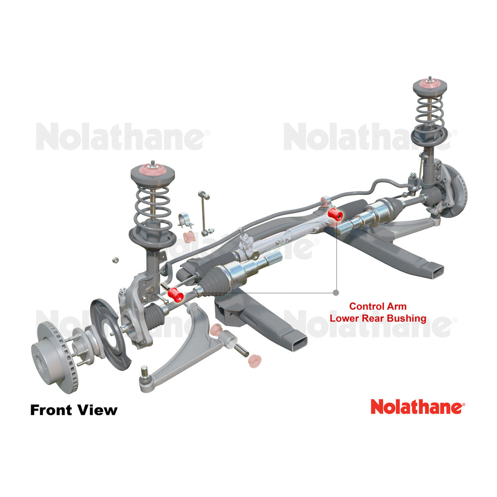 Control arm - lower inner rear bushing 4 Bushings 2 Tubes Grease