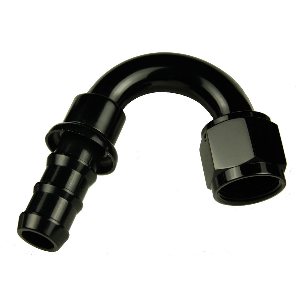 04 150 DEGREE AN/JIC HOSE END PUSH LOCK BLACK