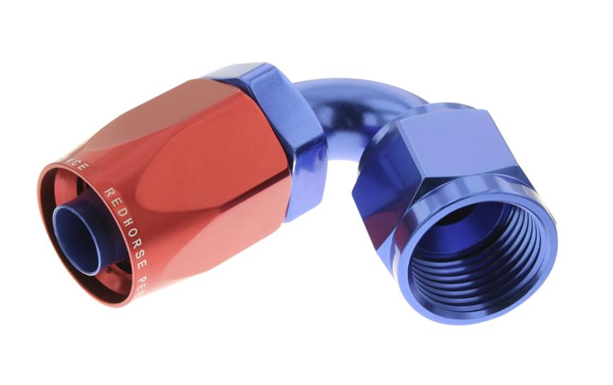 12 120 DEGREE FEMALE ALUMINUM HOSE END RED&BLUE