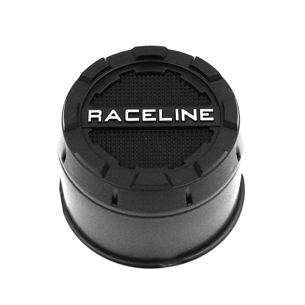 RACELINE 2PC PUSH-THRU BLK CAP 4.420IN HUB