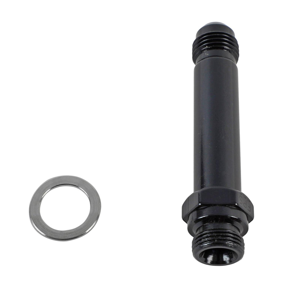 Fragola -6AN x 9/16-24 Carb Adapter Long 3in - Black