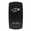 3WAY LED LOGO ROCKER SWITCH W/4PINSMIDDLE OFFFUNCTION 1 UPFUNCTION 2 DOWN