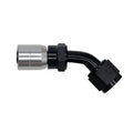 DeatschWerks 8AN Female Swivel 45-Degree Hose End CPE - Anodized Matte Black