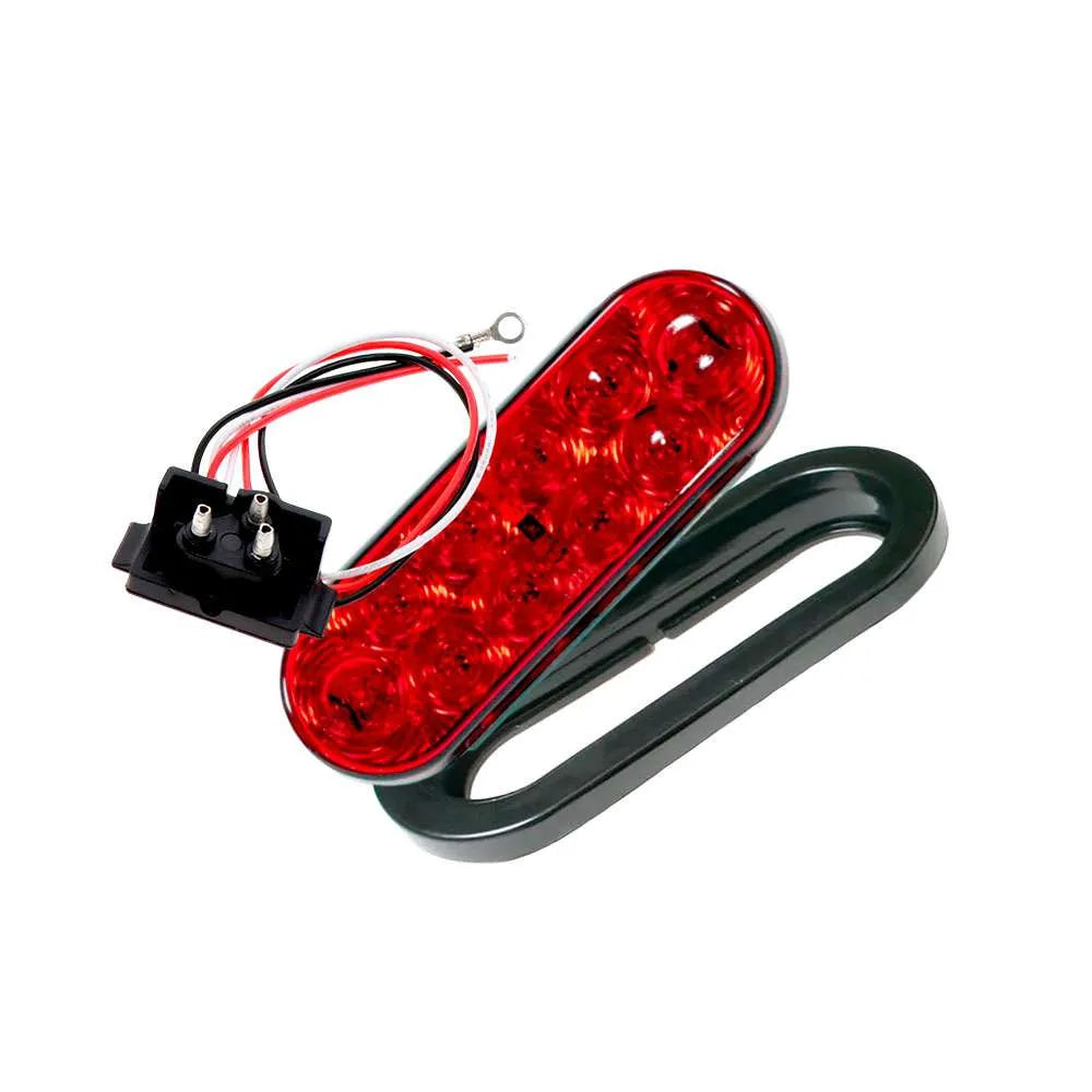 6.5IN OVAL RED 10 LED LIGHT GROMMET PLUG