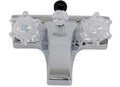 UTOPIA 4IN CHROME LAVSHOWER FAUCET CLEAR HANDLES MADE IN USA 5 YEAR WARRANTY
