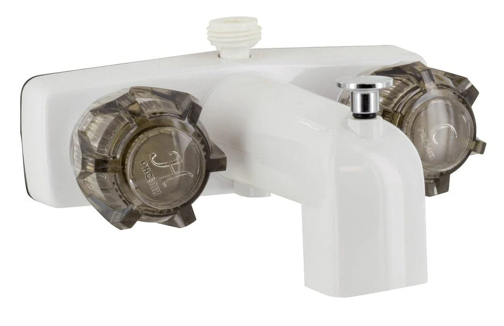 TUB/SHOWER FAUCET 4IN 2 SMOKE KNOBS PLASTIC WHITE