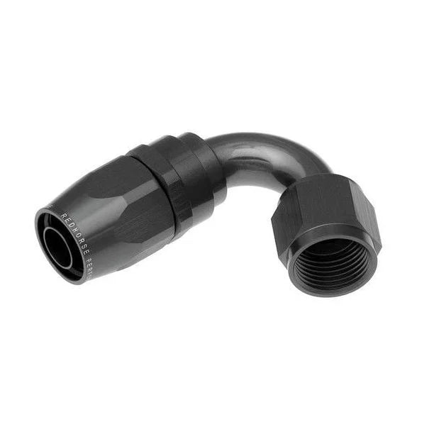 08 120 DEGREE FEMALE ALUMINUM HOSE END BLACK
