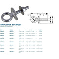 STAINLESS EYEBOLT 5/8"D 3/8" X 2