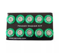 NRG Fender Washer Kit w/Rivets For Plastic (Green) - Set of 10