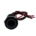 12V 19MM MOMENTARY FUNCTION PREWIRED SWITCH W/RED LED & BLACK FLUSH MOUNT FINIS