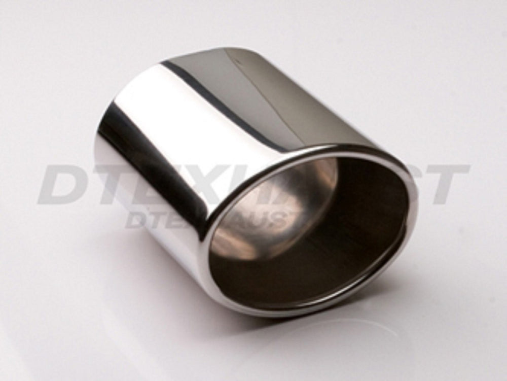 DOUBLE WALL OVAL ROUND SS EXHAUST TIP 2.25IN ID / 4.50INX3.40IN OD