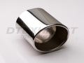 DOUBLE WALL OVAL ROUND SS EXHAUST TIP 2.25IN ID / 4.50INX3.40IN OD