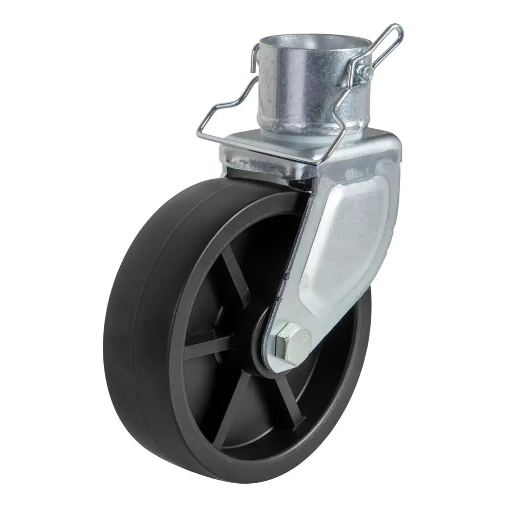 CASTER ASSEMBLY W/6IN X 2IN POLY WHEEL FOR 2IN TUBE