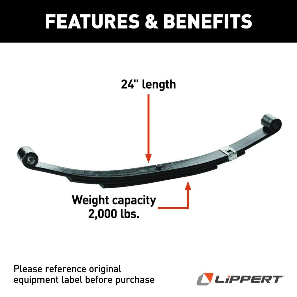 3LEAF DOUBLE EYE SPRING 2000LB 24IN 23.125IN 2.5IN 7218