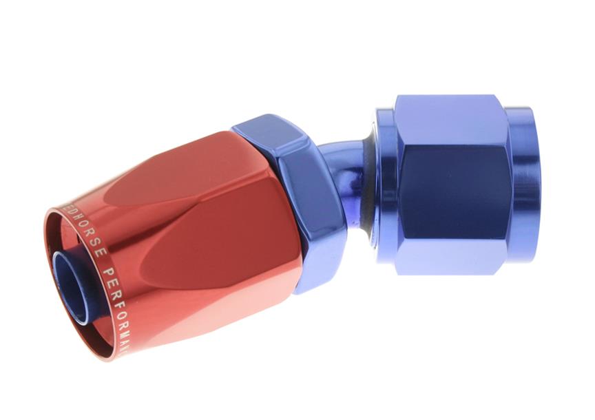 12 30 DEGREE FEMALE ALUMINUM HOSE END RED&BLUE