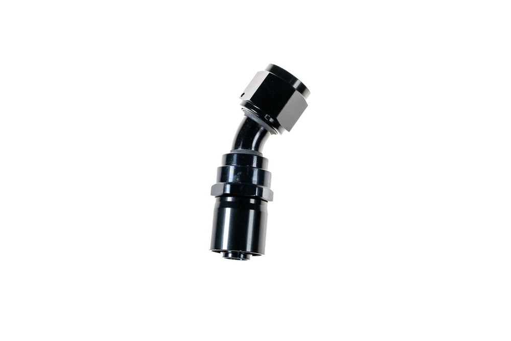 08 AN 30 DEGREE CRIMP STYLE HOSE END W/ BLACK COLLAR BLACK