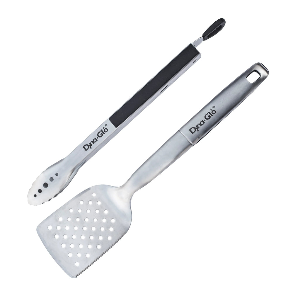 2PC STAINLESS STEEL SET SPATULA AND TONGS