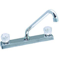 KITCHEN FAUCET 8IN HIRISE TUBULAR 2 KNOB PLASTIC CHROME