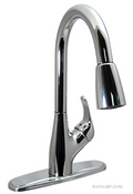 KITCHEN FAUCET 8IN HIRISE TUBULAR 2 KNOB PLASTIC CHROME