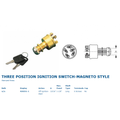 BRASS 3-POSITION KEY SWITCH - MAGNE