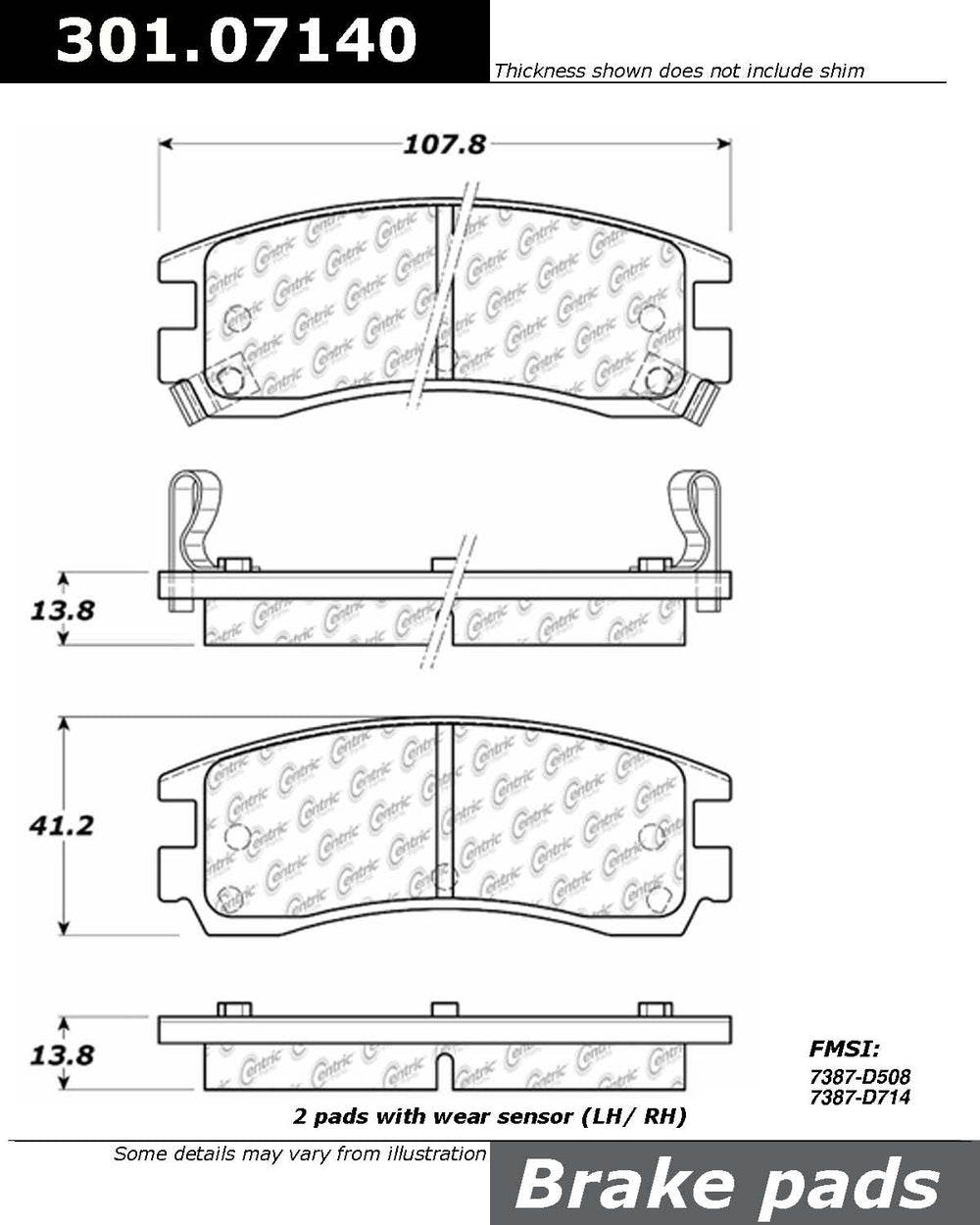 Centric 00-05 Pontiac Bonneville / 94-96 Grand Prix Rear Centric Premium Ceramic Brake Pads