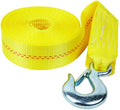 WINCH STRAP W/HOOK, 2" X 20', HEAVY