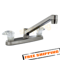 KITCHEN FAUCET 8IN 2 LEVER 1/4 TURN PLASTIC BRUSHED NICKEL