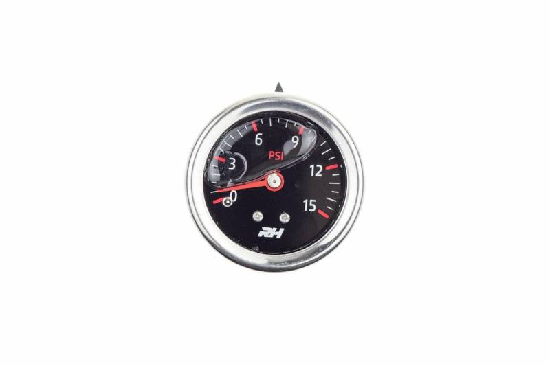 LIQUID FILLED FUEL PRESSURE GUAGE 1/8 NPT INLET 15PSI PLAIN BLACK