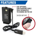 Rugged Radios RDH-16 Handheld Radio Replacement Lithium Battery