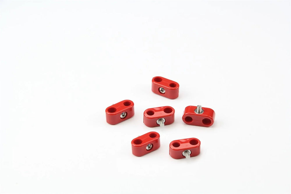 TCLAMP DOUBLE PLACE 1/4IN3/16IN 6 PIECES RED