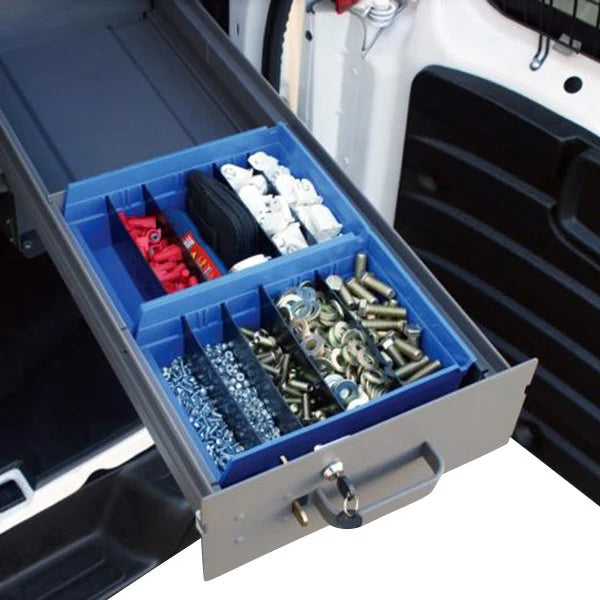 PLASTIC DRAWER BIN WITH DIVIDERS FOR 40250 11IN W X 4IN H X 8IN D