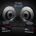 R1 1988-1988 Pontiac Fiero Front & Rear Drilled & Slotted Black Rotors w/Optimum OE Pads